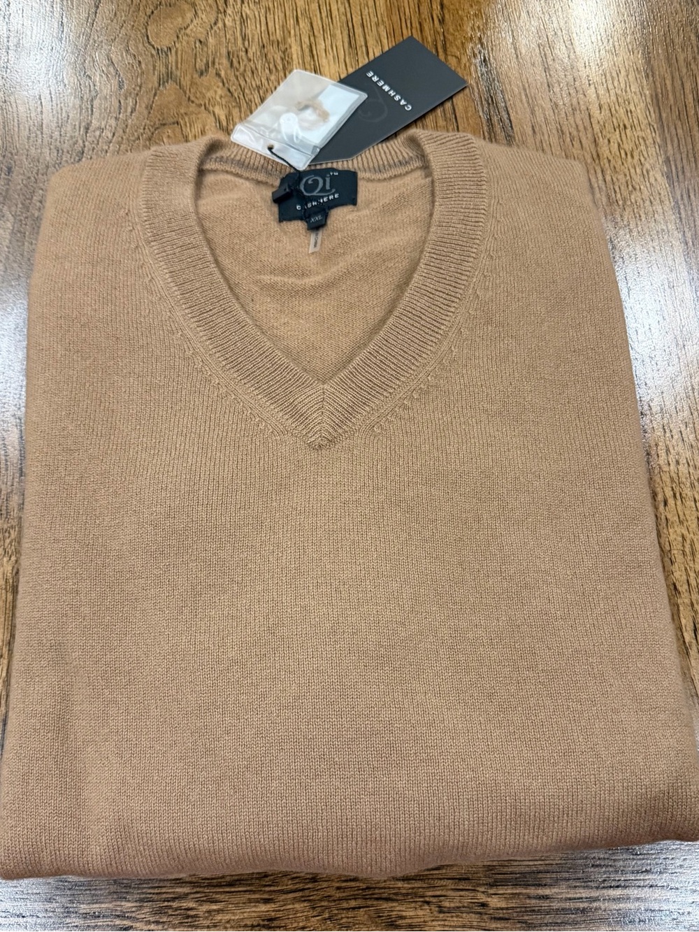 Quinn Men’s V-Neck Sweater - Camel Brown